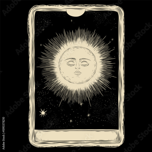 Vector illustration set of moon phases. Different stages of moonlight activity in vintage engraving style. Zodiac Signs	