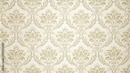 Damask seamless wallpaper background, refined design, luxurious fabric texture