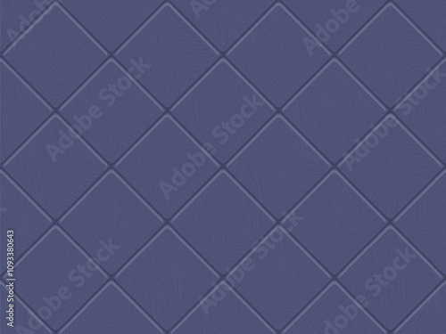 Seamless pattern with marble tiles for bathroom wall or floor. Abstract background with dark purple ceramic mosaic with wavy lines pattern, vector cartoon illustration