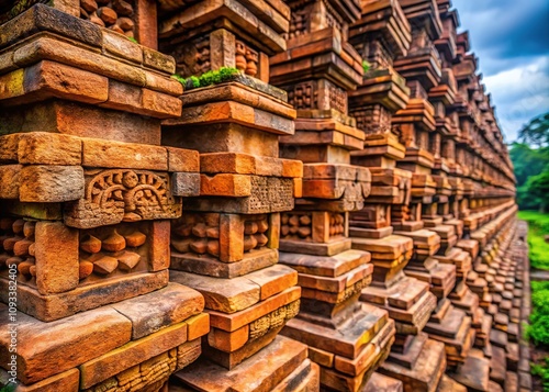 Pandaan Prigen's historic Jawi temple bricks, documented and visualized in AI art. photo