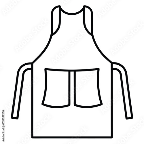 Work aprons line art vector illustration 