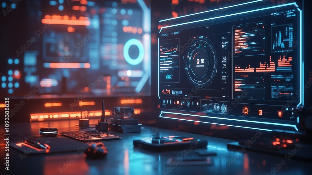 Futuristic Office Workspace Futuristic Office Workspace