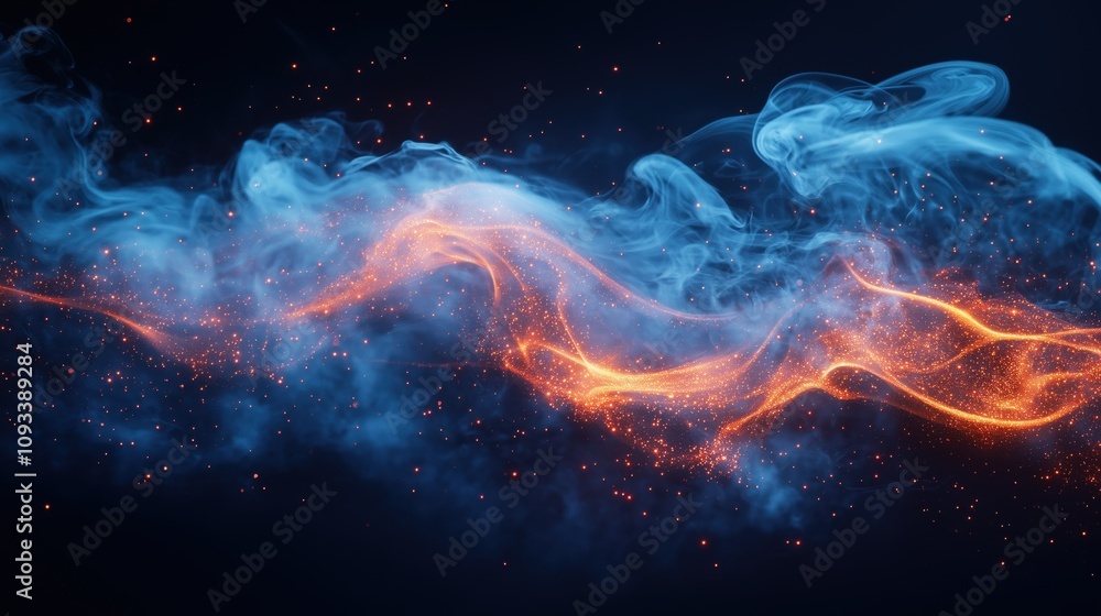 Blue and Orange Smoke Abstract Blue and Orange Smoke Abstract