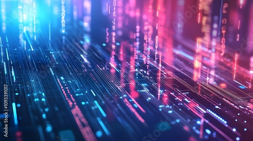 abstract technology by binary code