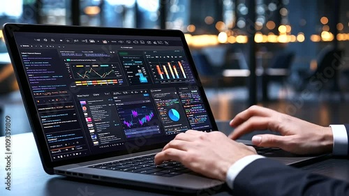 Wallpaper Mural Close Up of Laptop with Business Tabs Open for Multitasking Torontodigital.ca