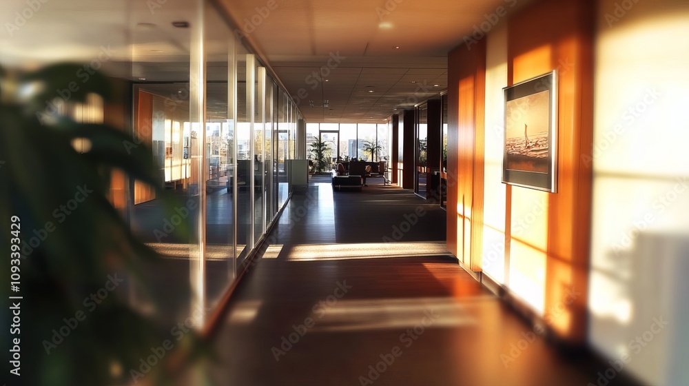 Picturesque office backdrop with blurred details, capturing the essence of a modern professional environment. The panoramic view offers a sweeping perspective, showcasing the spacious Picturesque office backdrop with blurred details, capturing the essence of a modern professional environment. The panoramic view offers a sweeping perspective, showcasing the spacious