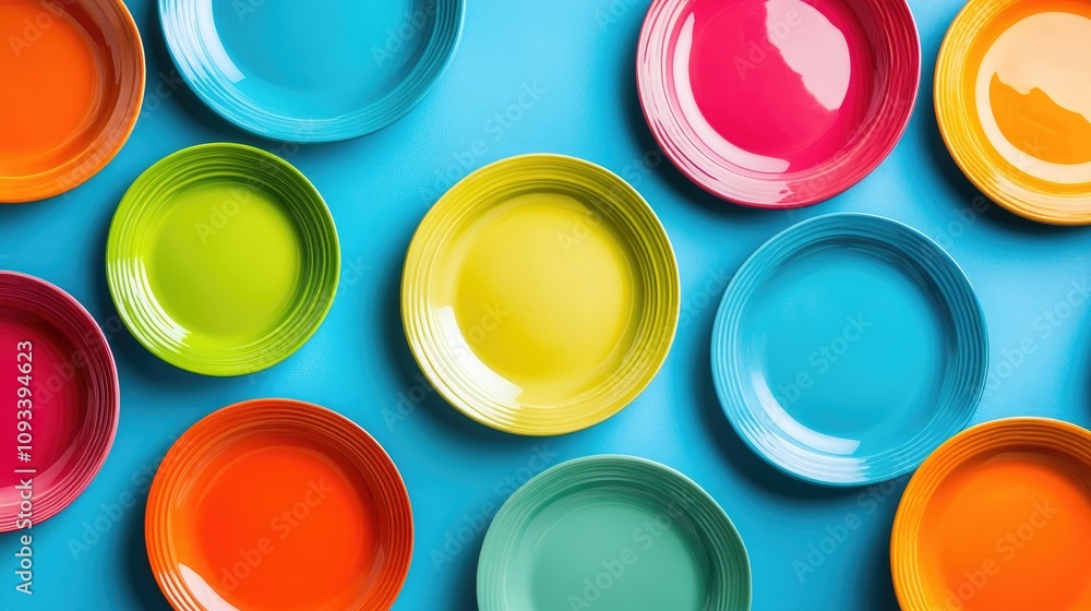 Vibrant Empty Plates in Various Colors Representing Intermittent Fasting and Mindful Eating Practices for Weight Loss and Dietary Control Vibrant Empty Plates in Various Colors Representing Intermittent Fasting and Mindful Eating Practices for Weight Loss and Dietary Control