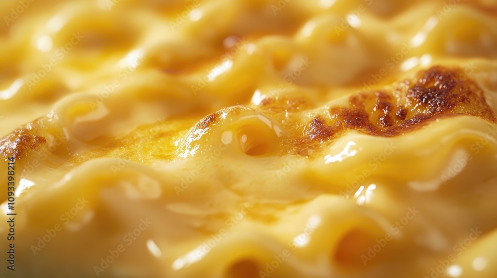 Creamy macaroni and cheese casserole with a golden-brown crust, presented in a close-up view highlighting its rich texture and inviting color. Creamy macaroni and cheese casserole with a golden-brown crust, presented in a close-up view highlighting its rich texture and inviting color.