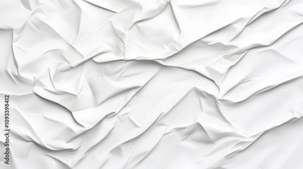 Close-up of crumpled white paper showcasing texture and intricate folds. Close-up of crumpled white paper showcasing texture and intricate folds.