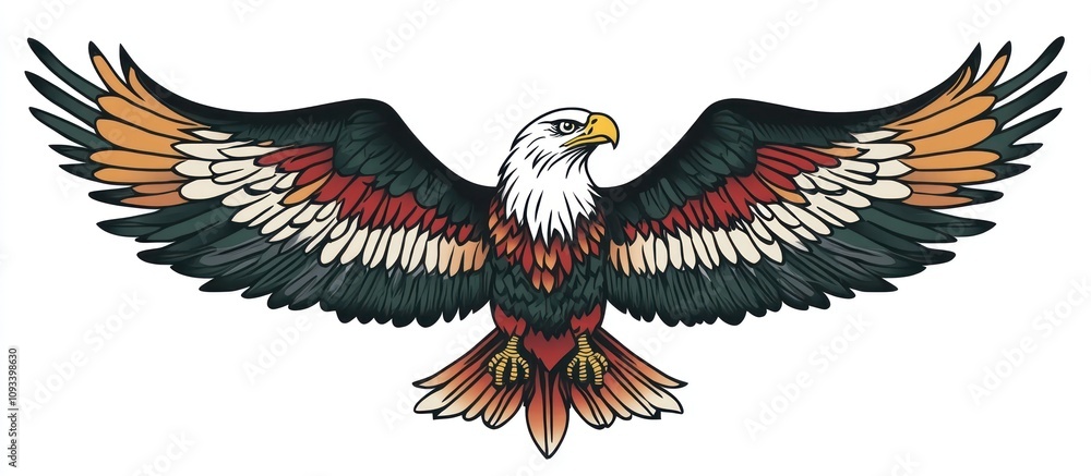 Obraz premium Majestic Bald Eagle with Wings Spread Wide