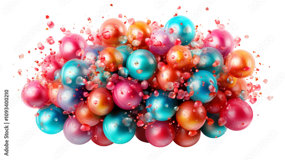 A traditional party popper filled with confetti, perfect for any festive occasion, isolated on transparent background. A traditional party popper filled with confetti, perfect for any festive occasion, isolated on transparent background.