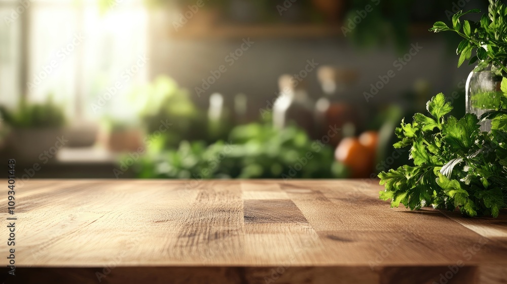Wooden tabletop with vibrant fresh vegetables and greens softly blurred in the background, illuminated by warm, natural light. Wooden tabletop with vibrant fresh vegetables and greens softly blurred in the background, illuminated by warm, natural light.