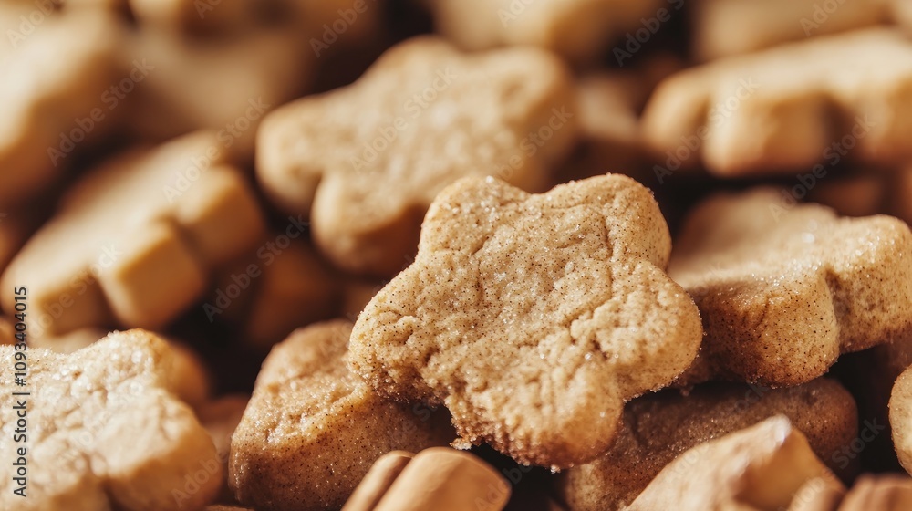 Close-up of star-shaped cinnamon and gingerbread cookies, exquisite details showcasing texture, ideal for festive winter celebrations. Close-up of star-shaped cinnamon and gingerbread cookies, exquisite details showcasing texture, ideal for festive winter celebrations.