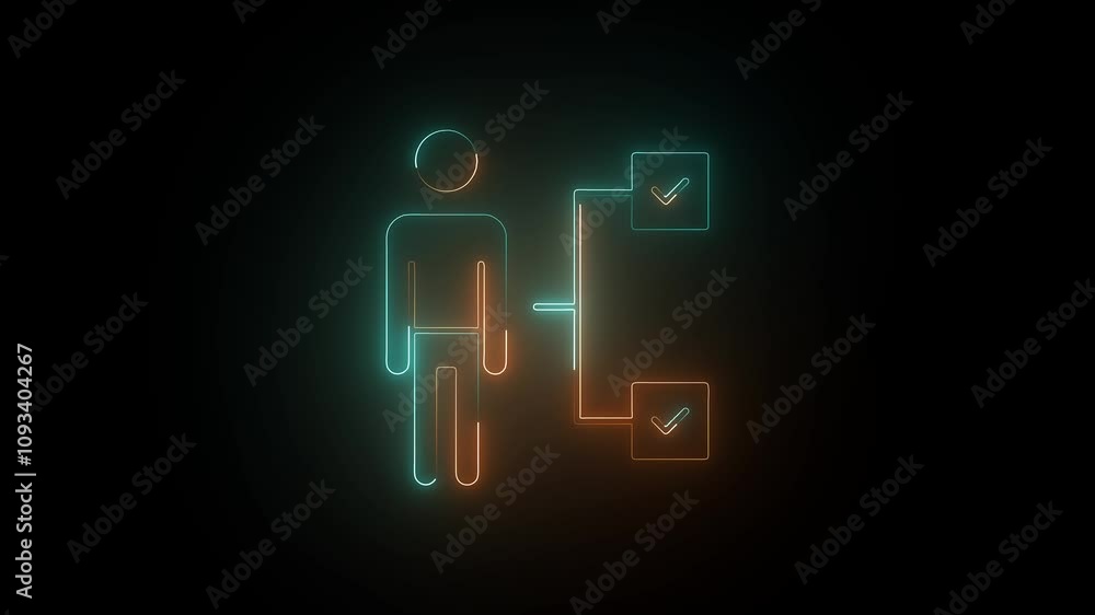 Neon glowing user icon animation. neon profile icon. Glowing neon person or people sign animation. Neon glowing user icon animation. neon profile icon. Glowing neon person or people sign animation.