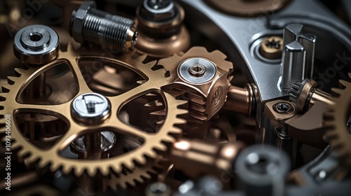 Wallpaper Mural Intricate mechanics of machinery reveal detailed gears and workmanship, reflecting precision and engineering artistry. Torontodigital.ca