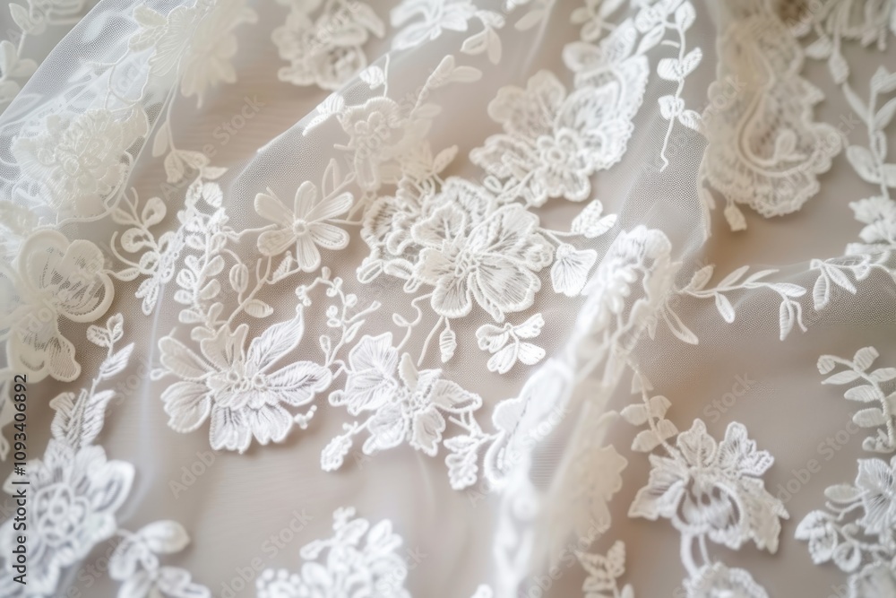White wedding lace, Generative AI White wedding lace, Generative AI