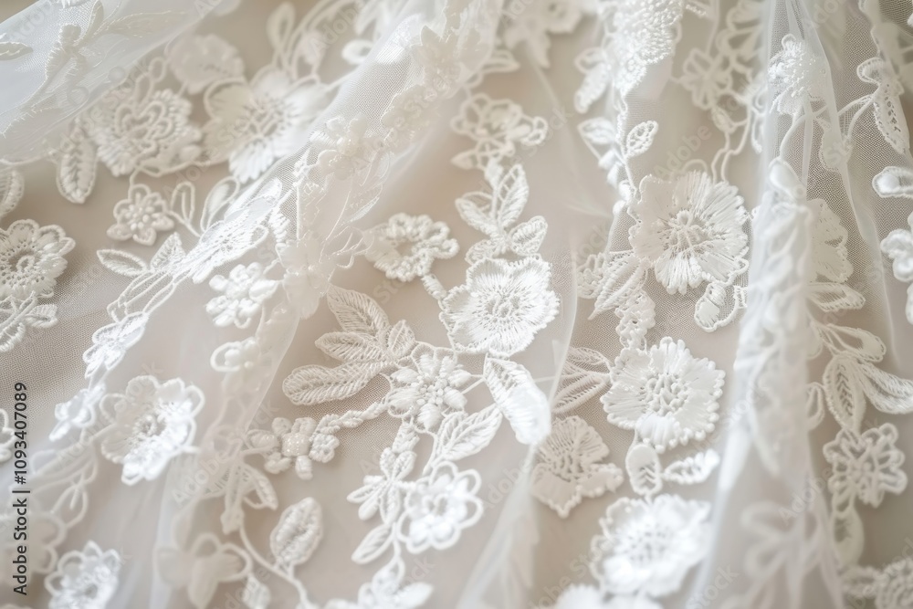 Obraz premium White wedding lace, Generative AI