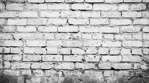 Weathered white brick wall featuring a grunge texture, perfect for creating abstract backgrounds in various design projects.