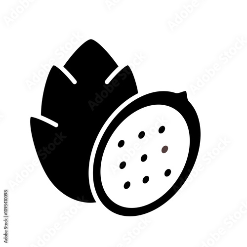 Dragon Fruit Fruit solid icon isolate transparent