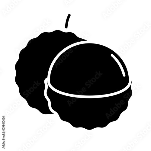 Lychee Fruit solid icon isolate transparent
