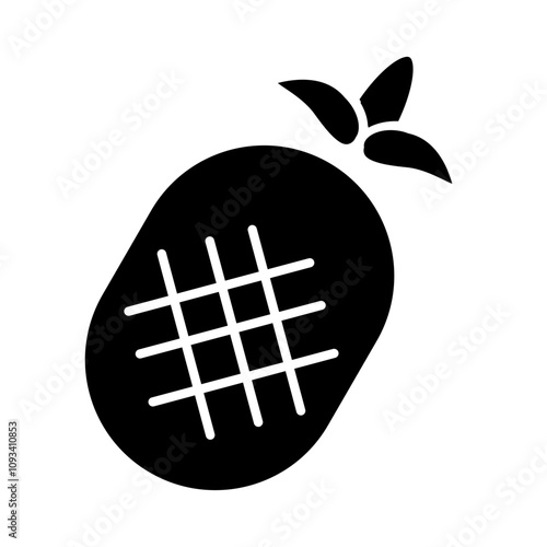 PineApple Fruit solid icon isolate transparent