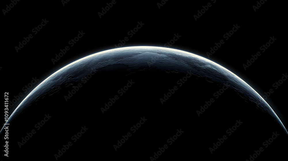 Naklejka premium Total solar eclipse over the earth. Solar Eclipse Horizon. Illustration