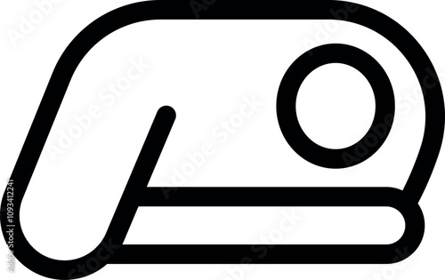 Minimalist vector icon representing a person running on a treadmill, promoting fitness and active lifestyle