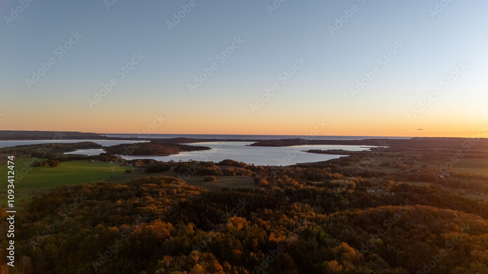Drone aerial view of the forest in Rügen in Autumn Drone aerial view of the forest in Rügen in Autumn