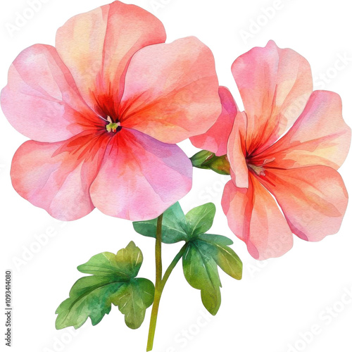 Wallpaper Mural Beautiful pink flowers with vibrant petals and green leaves, ideal for botanical illustrations. Torontodigital.ca