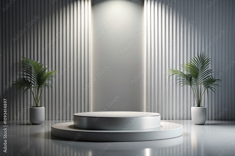 3D display podium gray minimal product backdrop 3D display podium gray minimal product backdrop