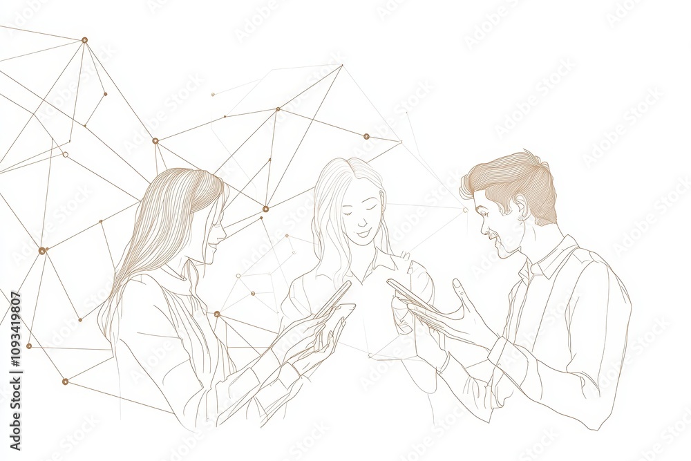 Collaborative Teamwork on Mobile App Development - Business people collaborate using mobile devices, symbolizing innovation, connection, technology, teamwork, and success. Collaborative Teamwork on Mobile App Development - Business people collaborate using mobile devices, symbolizing innovation, connection, technology, teamwork, and success.