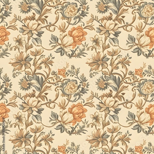 Toile De Jouy Vintage Floral Seamless Pattern Elegant  Graphics