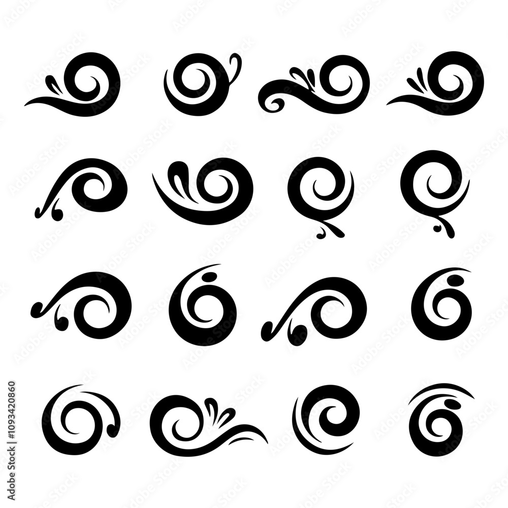 Swirl Icons Set Swirl Icons Set