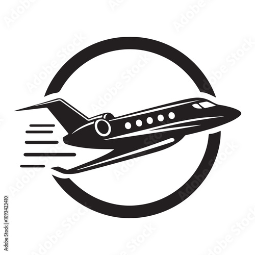 High-End Jet Silhouette - Vector Icon for Luxury Travel