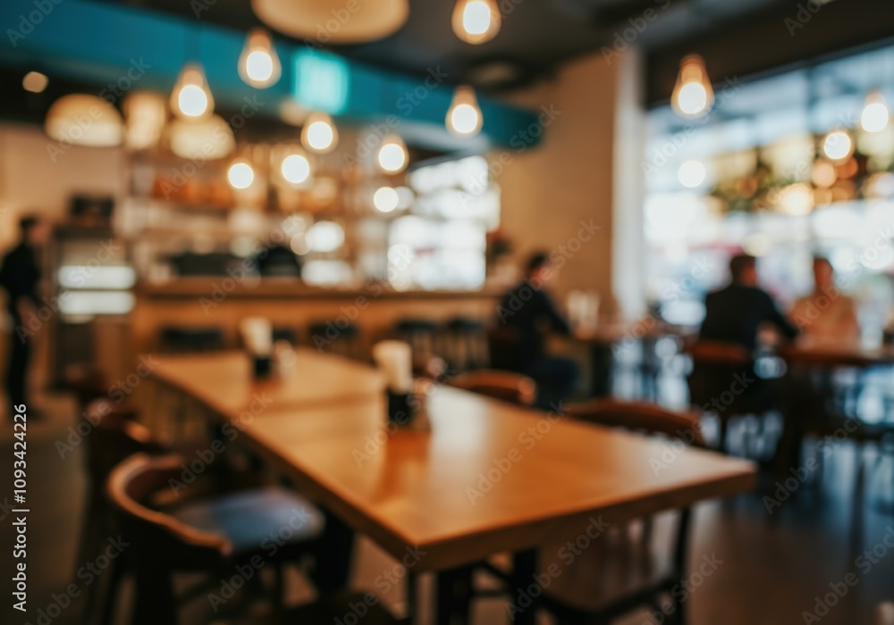 Blurred Interior of a Cozy Cafe Blurred Interior of a Cozy Cafe