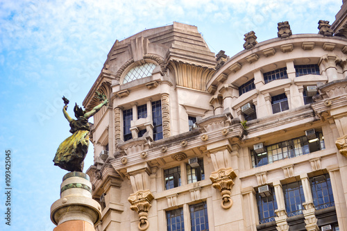 The historic facade of Pateo do Colégio in São Paulo, Brazil, features classic colonial architecture with white walls and arched windows, capturing a prominent piece of Brazilian history. photo