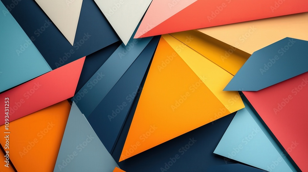 Intricate Abstract Geometric Patterns Created With Layered Paper Textures in Bold Contrasting Colors Intricate Abstract Geometric Patterns Created With Layered Paper Textures in Bold Contrasting Colors