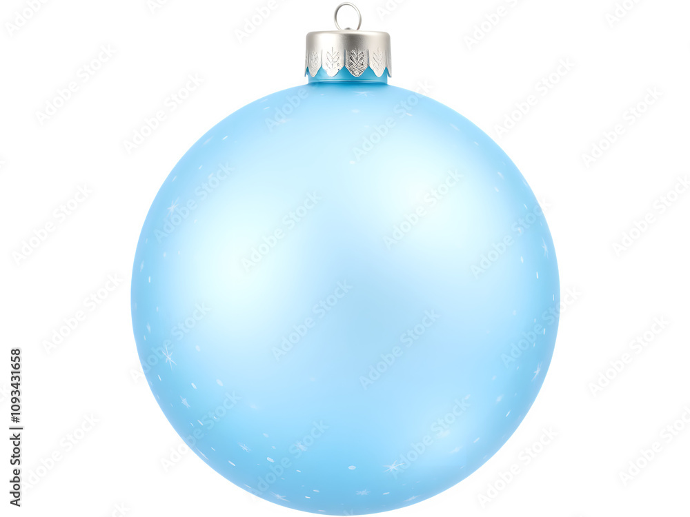 Light blue Christmas ornament with subtle snowflake design, isolated on transparent white background. Light blue Christmas ornament with subtle snowflake design, isolated on transparent white background.