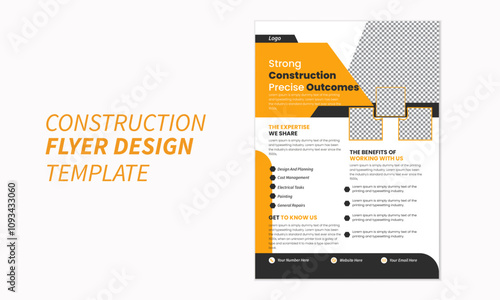 Building Modern Construction Flyer Design template
