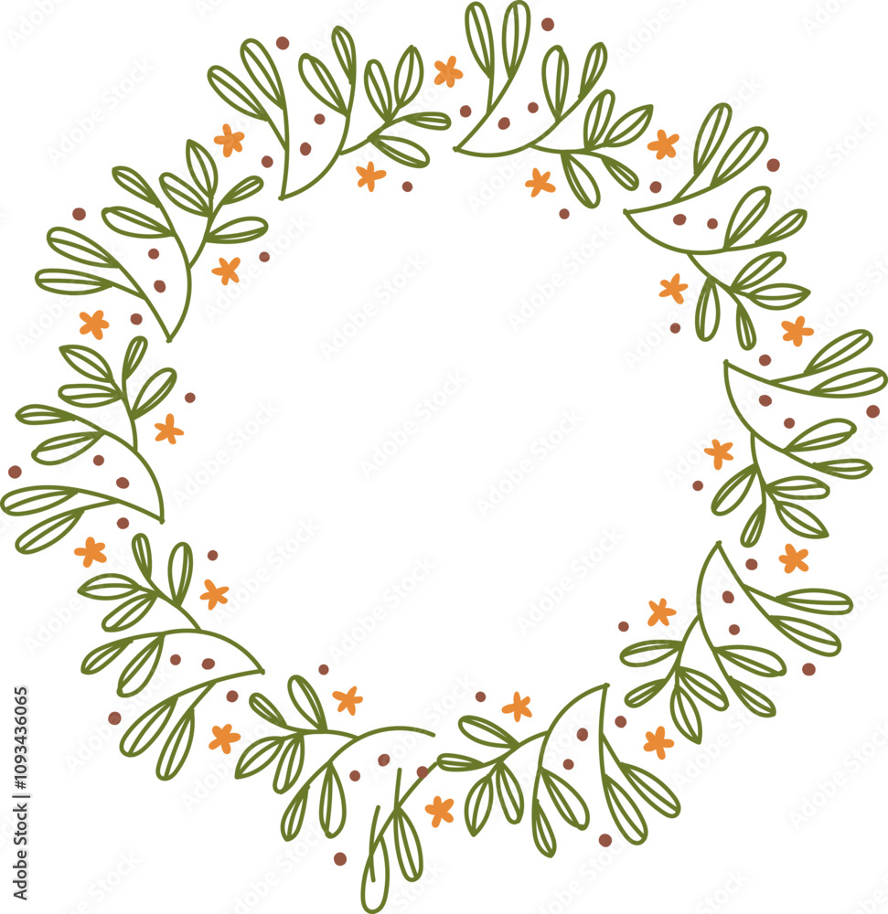 Wreath Rounded Floral Frame Decoration Wreath Rounded Floral Frame Decoration