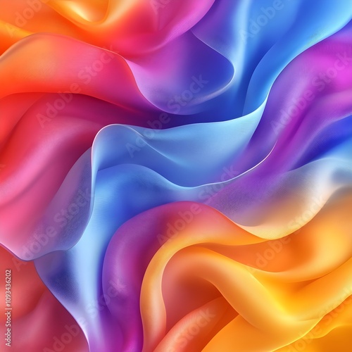 Vibrant colorful fabric flowing abstract art digital image creative space close-up visual inspiration for home decor