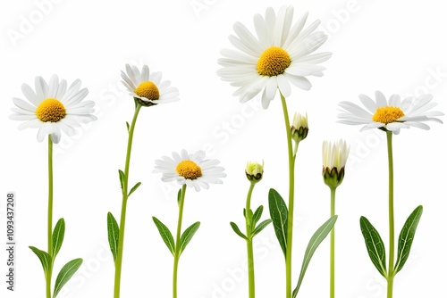 Stages of Growth of a Daisy Flower, bloom, nature, plant, botany