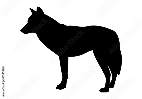 Silueta de un lobo ibérico. Silueta de animal mamífero. Icono de un lobo o animal salvaje o mamífero