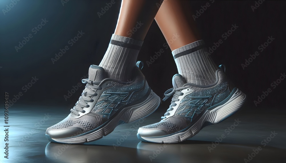 custom made wallpaper toronto digitalA pair of high-performance sneakers with a combination of reflective materials in silver and blue, perfect for nighttime runners
