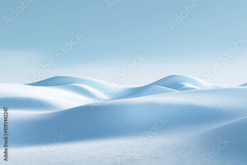 Snowy Hills. Three-dimensional Landscape of Snowy Hills in Arctic Background