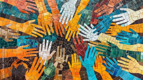 A tapestry of hands joined together in unity, forming a mosaic of support and strength