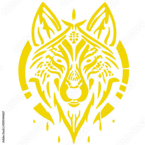 Tête de loup doré