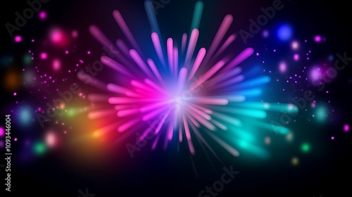 Wallpaper Mural Abstract Colorful Light Burst Radiating Energy Torontodigital.ca