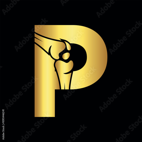 Orthopaedic Logo combine with letter P vector template