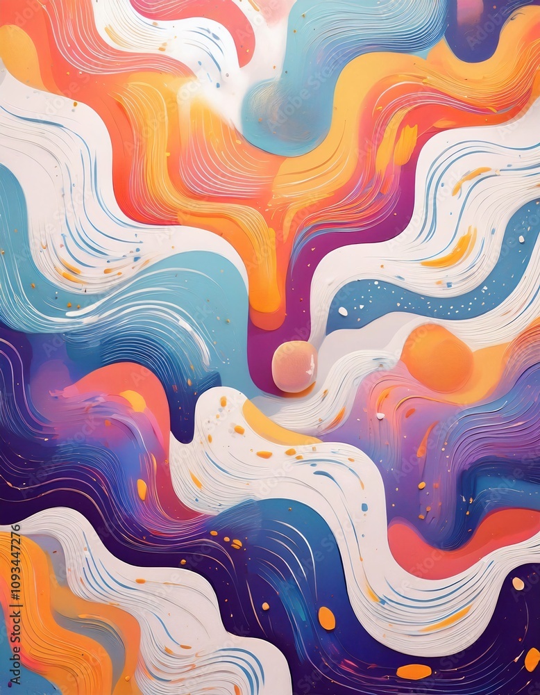 Fototapeta premium Wave striped wallpaper background